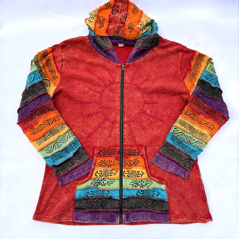 Greater Good Network Sunshine Daydream Hooded Jacket Women's 2X Fair Trade Boho